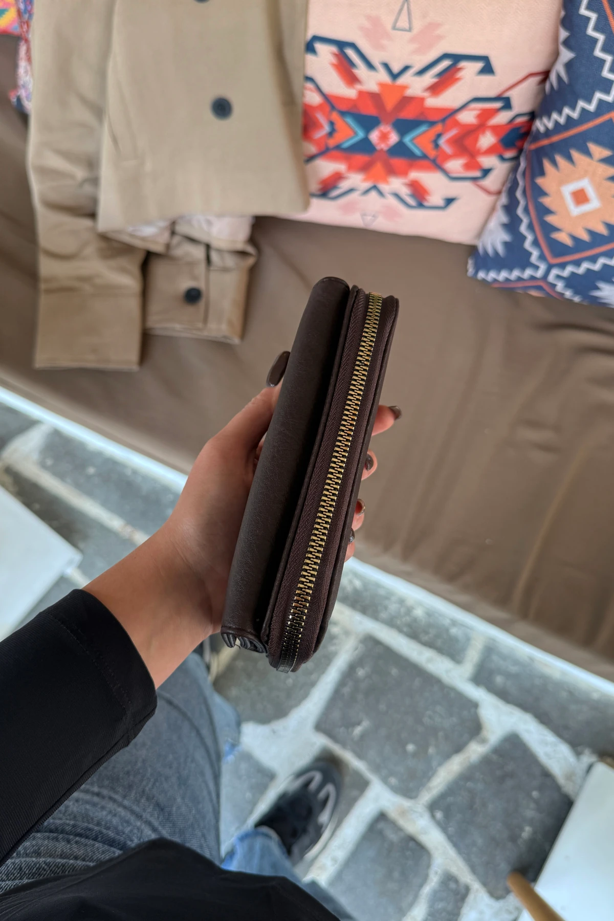 La'Graccio Paris Kadın Prave Donma Deri Kullanışlı Cüzdan - Kahve