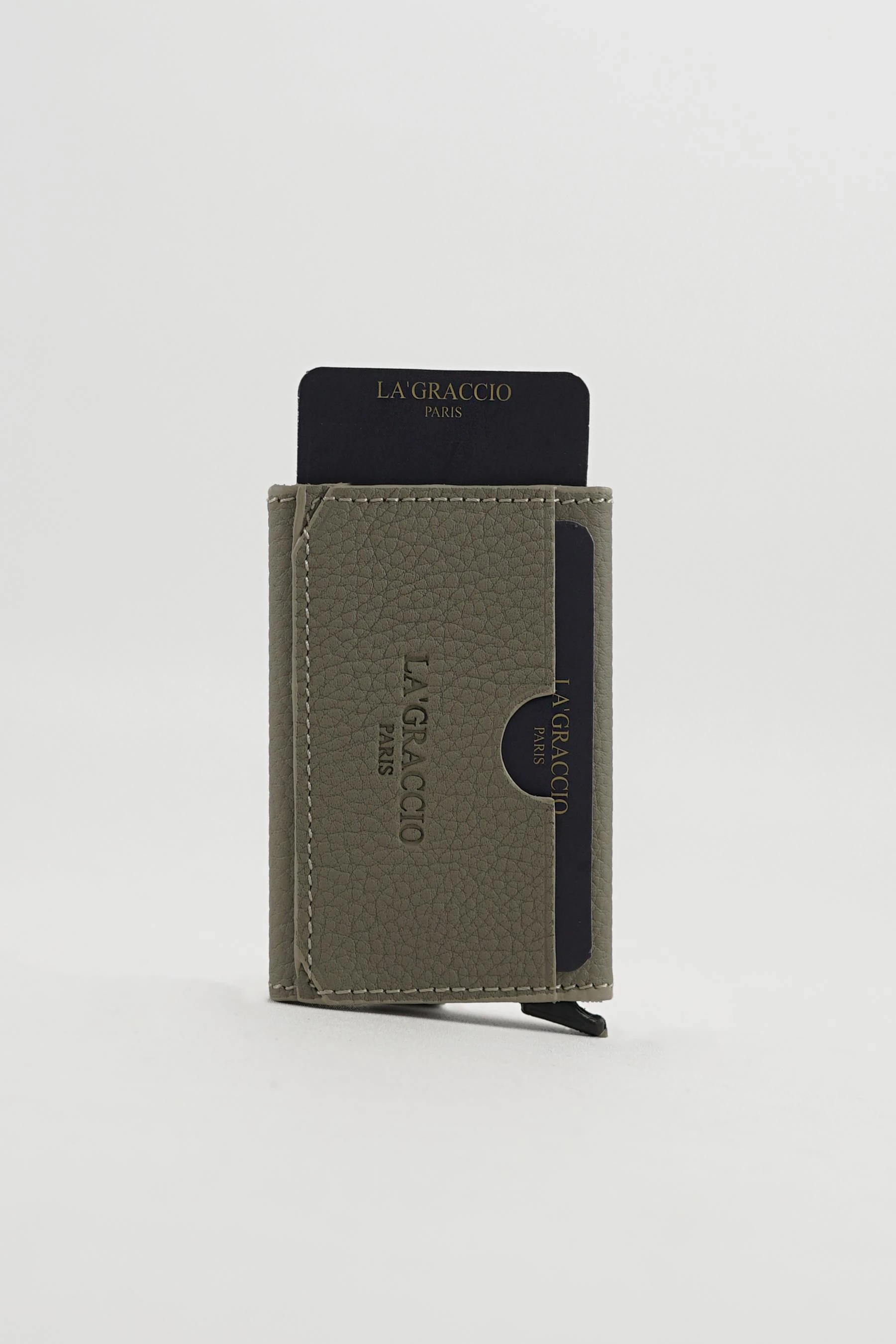 La'Graccio Paris Sace Unisex Hakiki Deri Mekanizmalı Kartlık