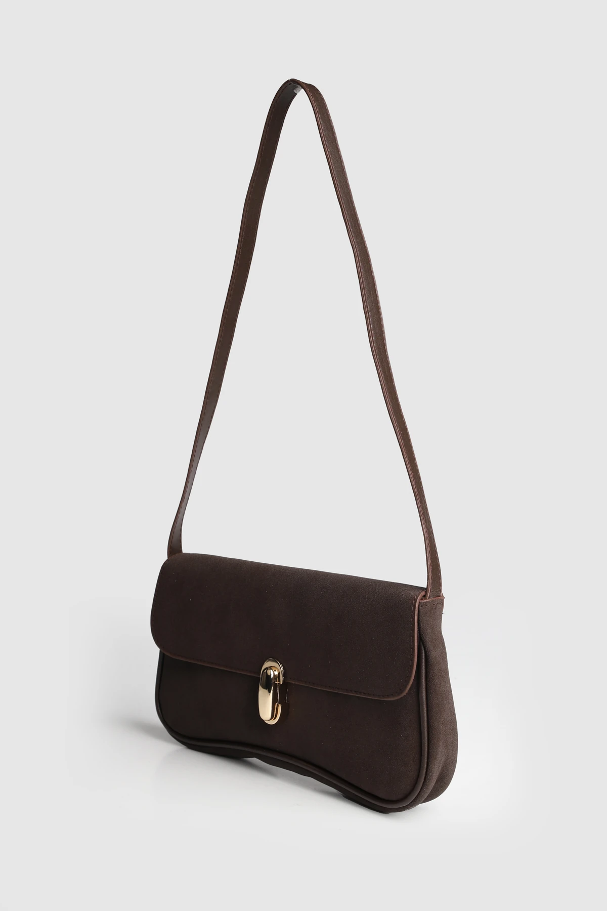 Lagraccio Paris Kadın Palera Süet Baget Çanta - Kahve Süet