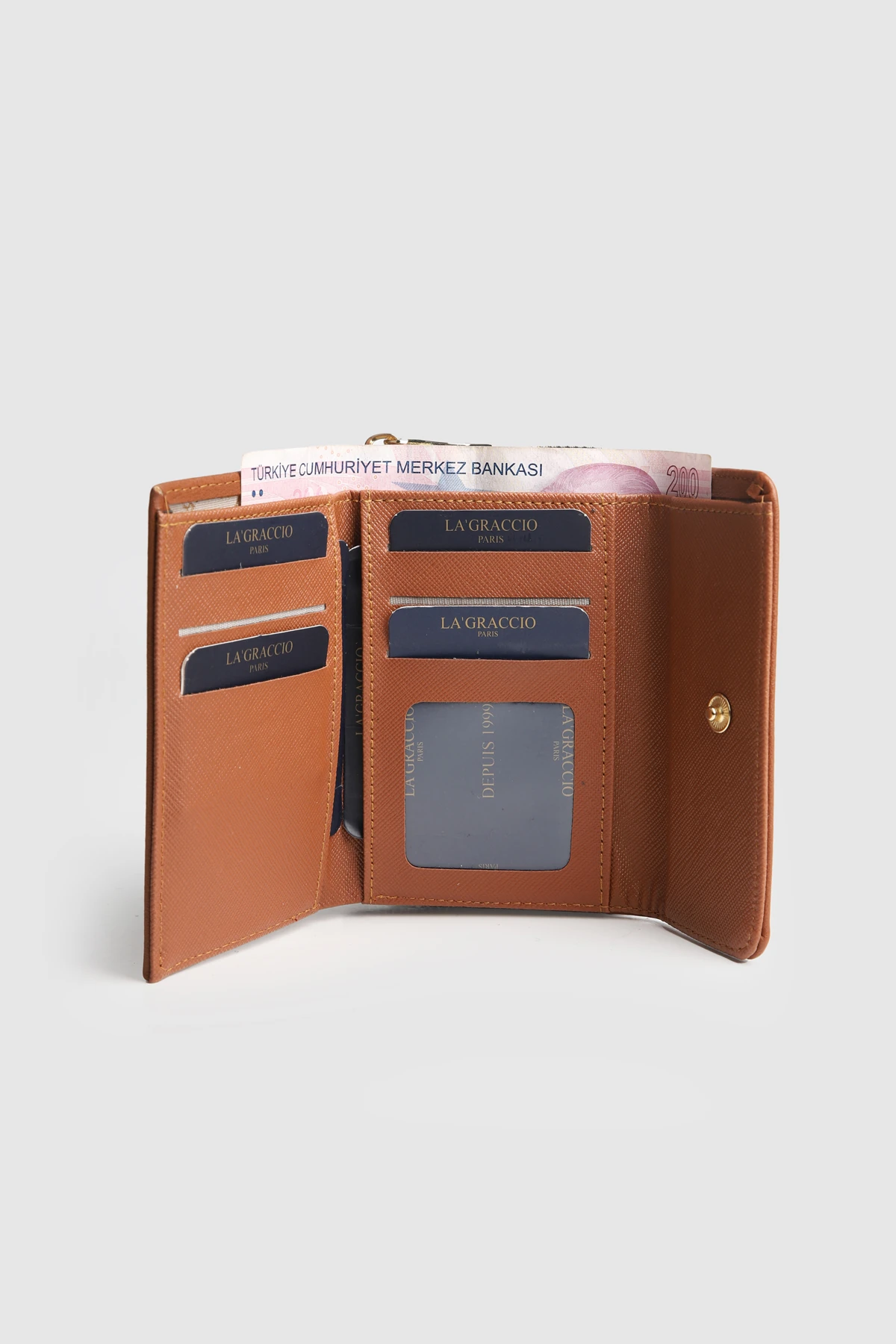 La'Graccio Paris Kadın Kayla Orta Boy Kullanışlı Cüzdan - Taba