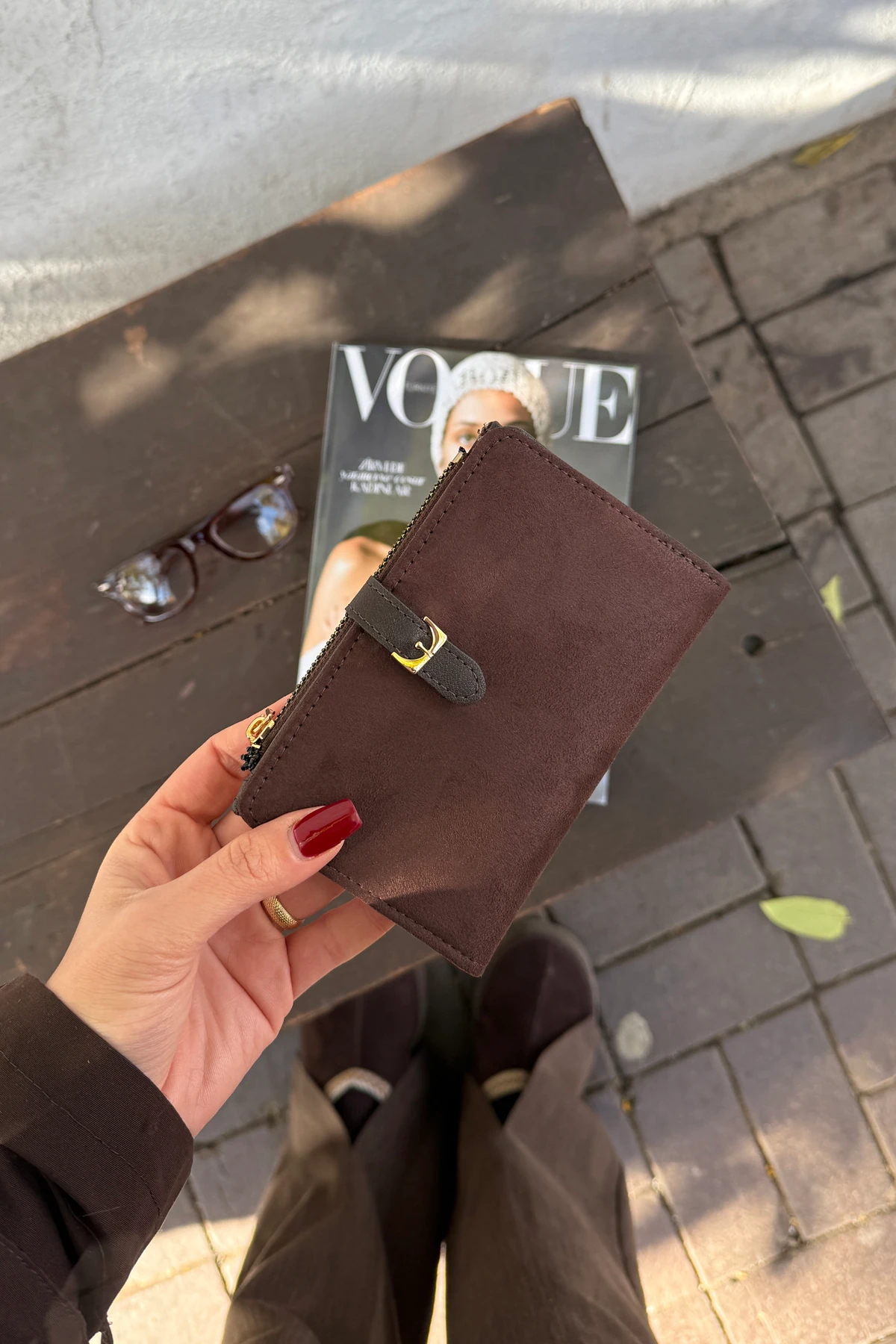 La'Graccio Paris Kadın Day Süet Cüzdan