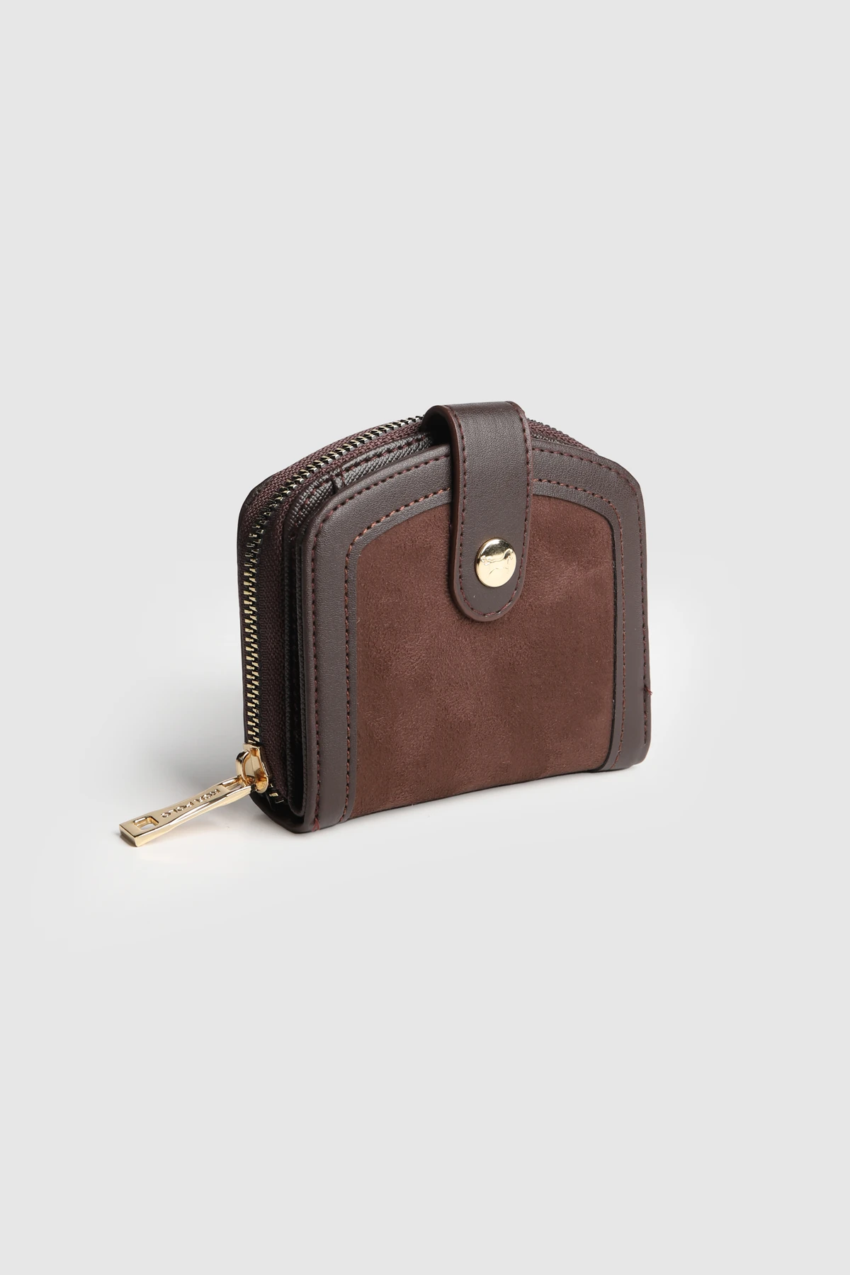 La'Graccio Paris Kadın Laron Süet Tasarım Kullanışlı Cüzdan - Kahve Süet