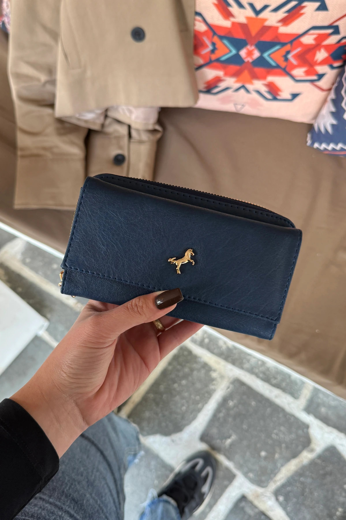 La'Graccio Paris Kadın Prave Donma Deri Kullanışlı Cüzdan - Lacivert