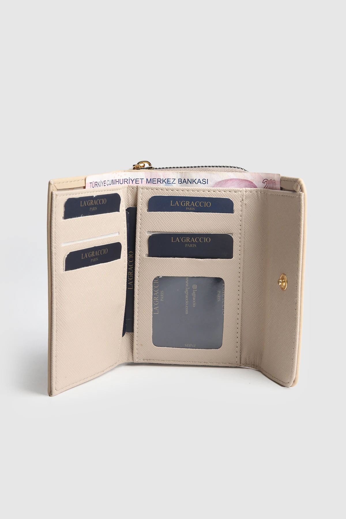 La'Graccio Paris Kadın Kayla Orta Boy Kullanışlı Cüzdan - Vizon