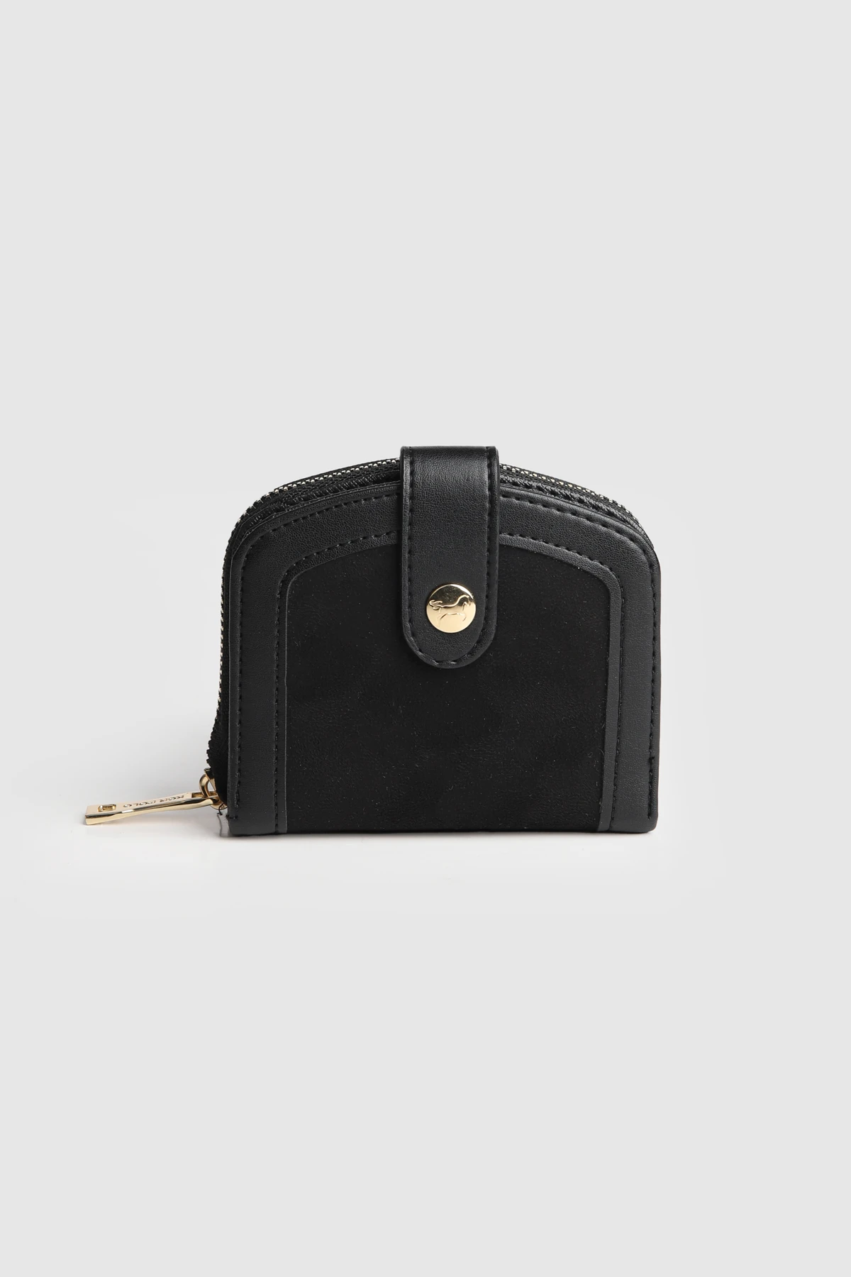 La'Graccio Paris Kadın Laron Süet Tasarım Kullanışlı Cüzdan - Siyah Süet