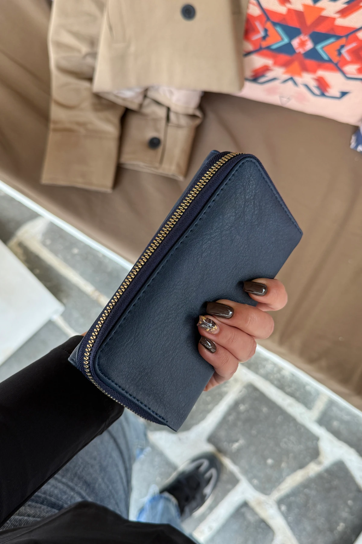 La'Graccio Paris Kadın Prave Donma Deri Kullanışlı Cüzdan - Lacivert