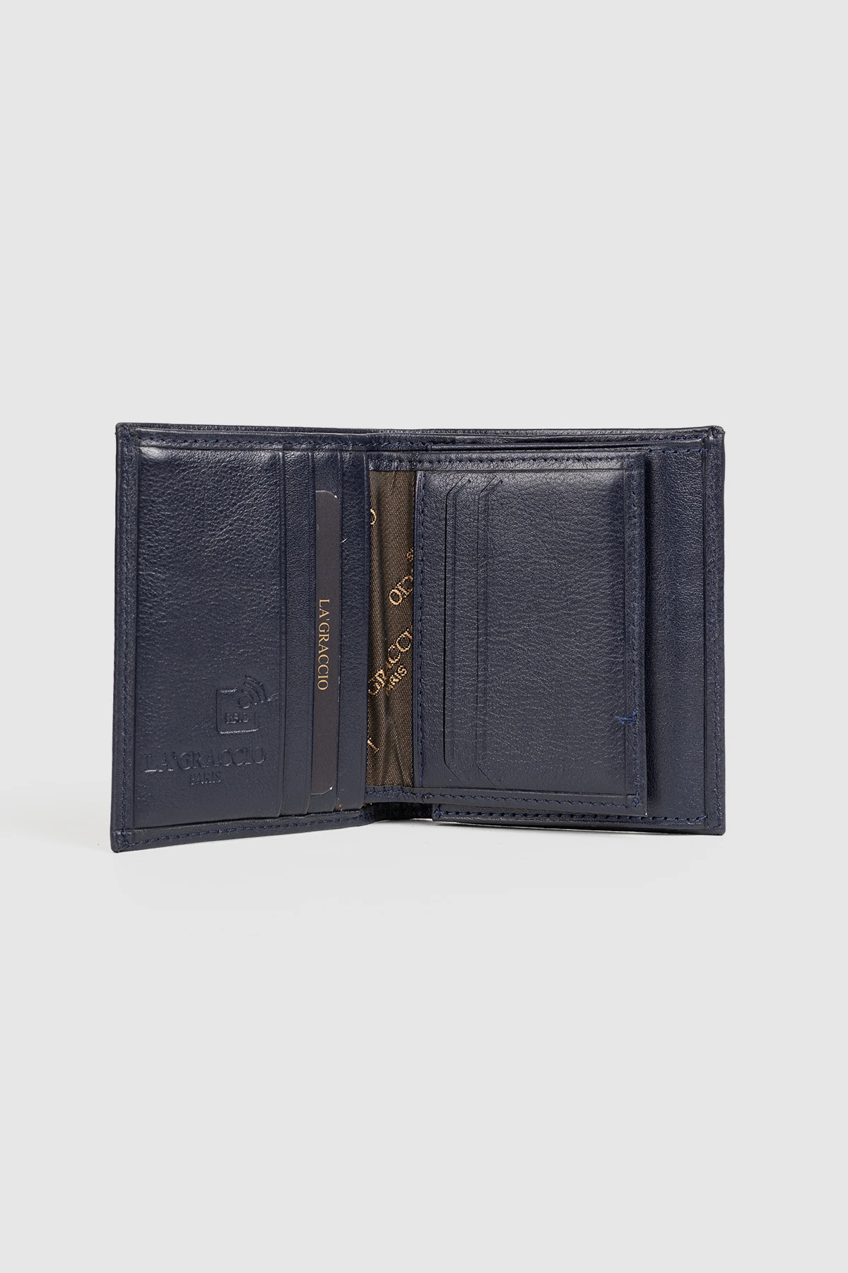La'Graccio Paris Avza Rfid Korumalı Hakiki Deri Erkek Cüzdan - LACİVERT