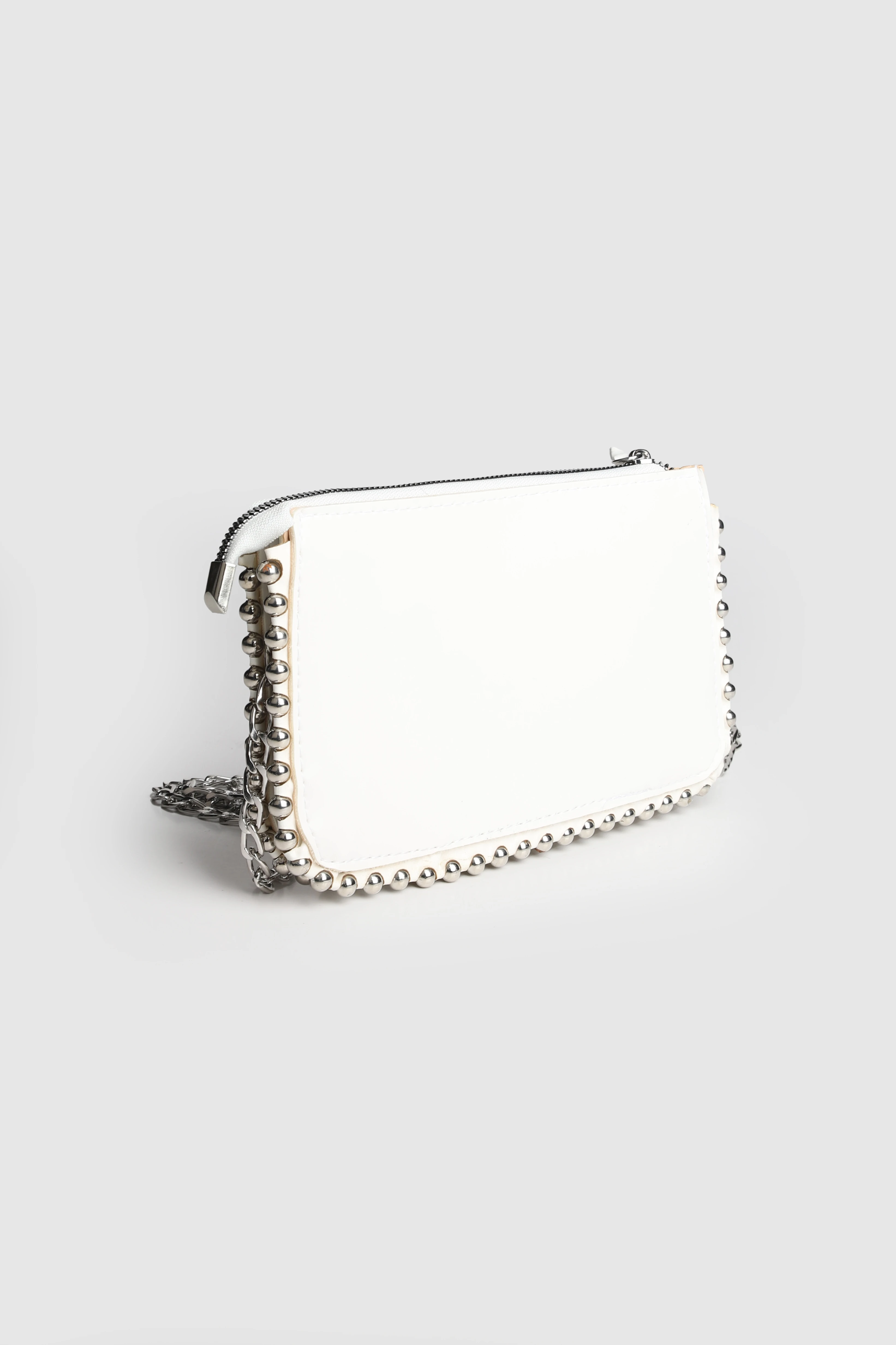 La Graccio Paris Kadın ZR Boncuk Detaylı 3 Bölmeli Askılı Çanta - Beyaz