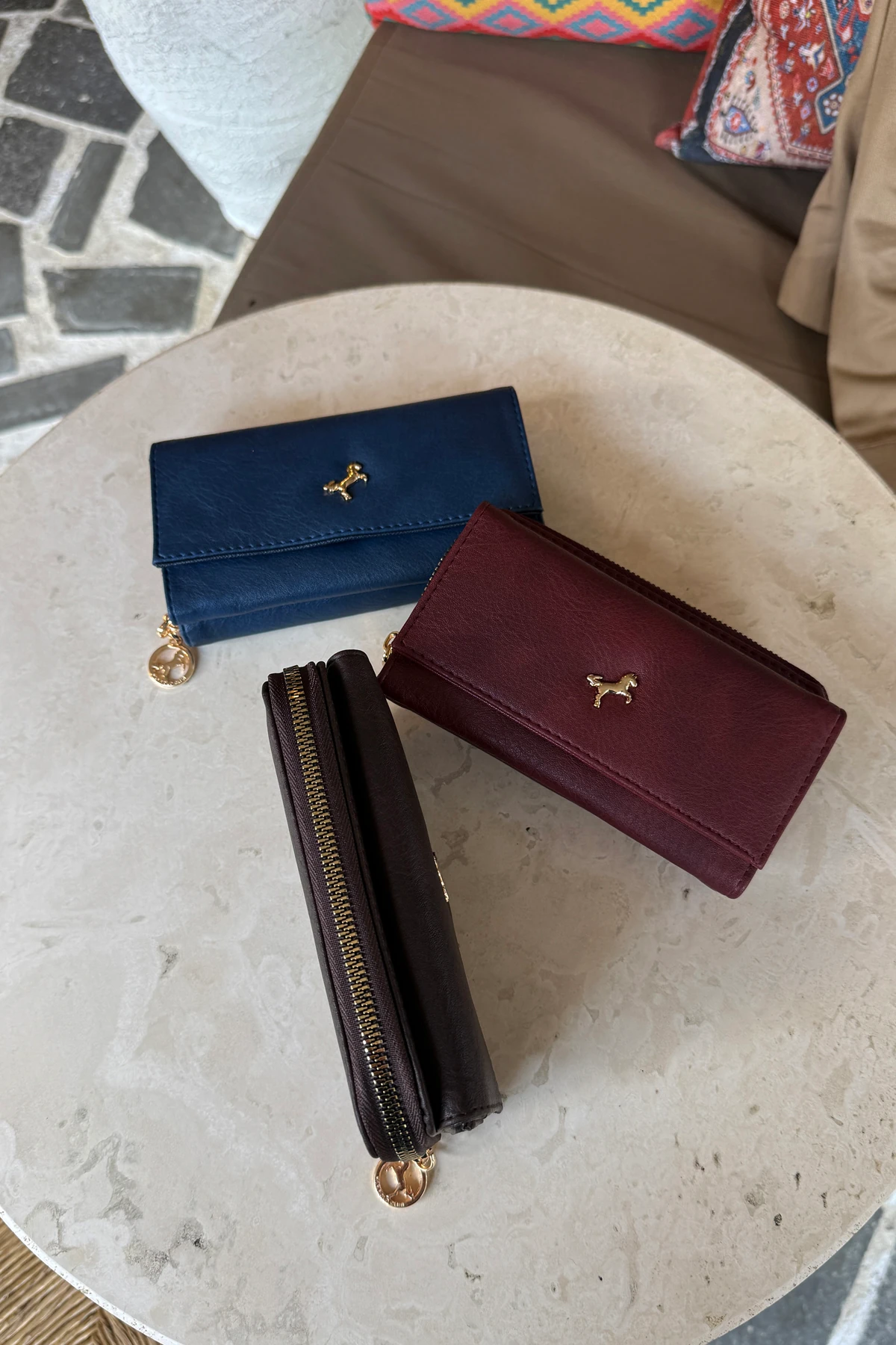 La'Graccio Paris Kadın Prave Donma Deri Kullanışlı Cüzdan - Bordo