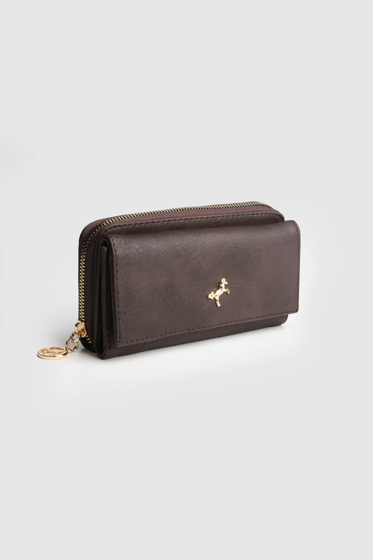 La'Graccio Paris Kadın Prave Donma Deri Kullanışlı Cüzdan - Kahve