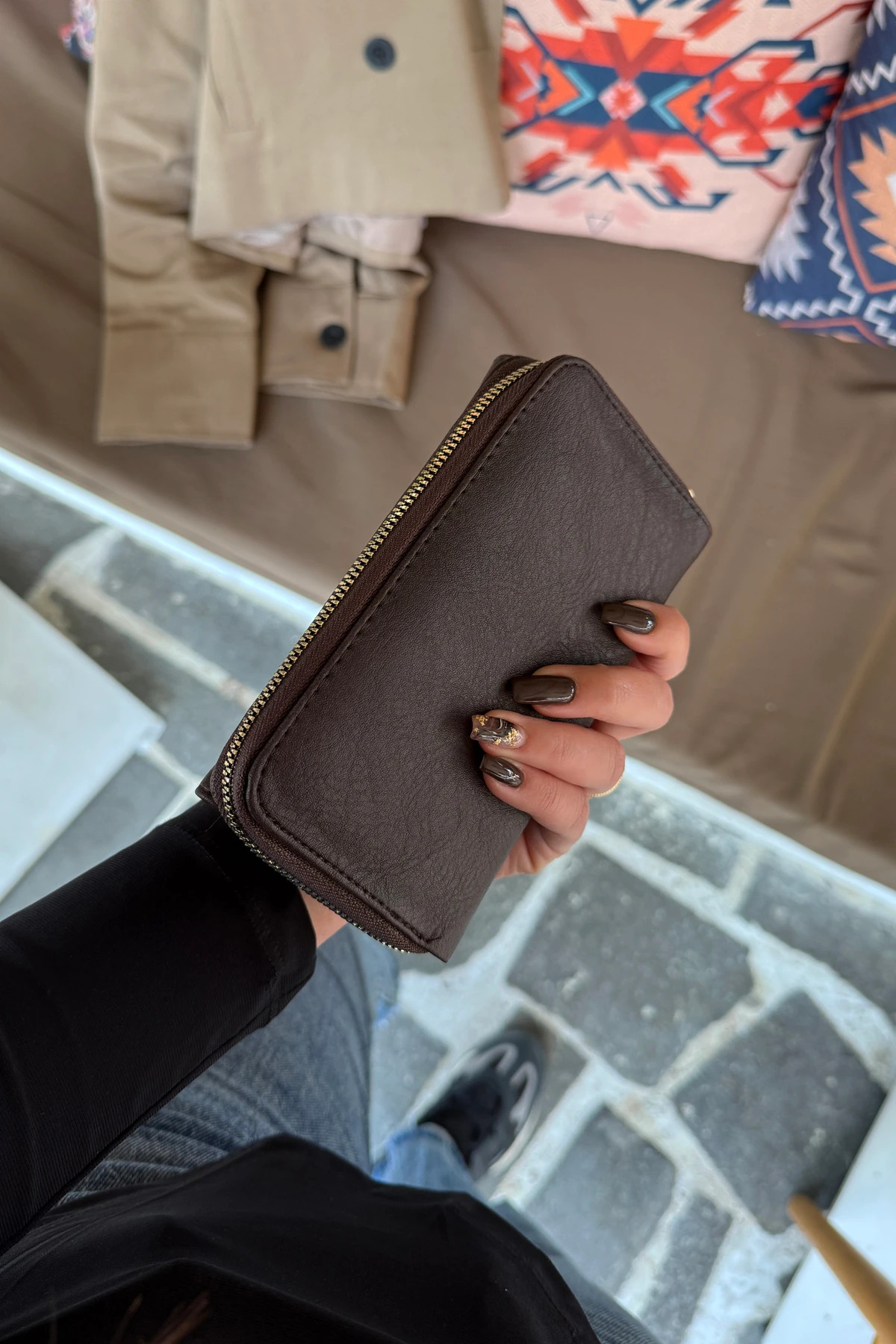 La'Graccio Paris Kadın Prave Donma Deri Kullanışlı Cüzdan - Kahve