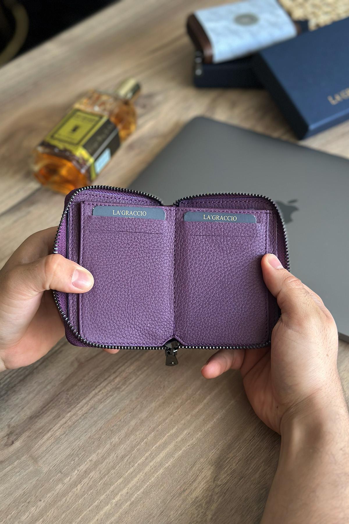 La'Graccio Paris Lancoves Erkek Hakiki Deri Rfid Korumalı Fermuarlı Cüzdan