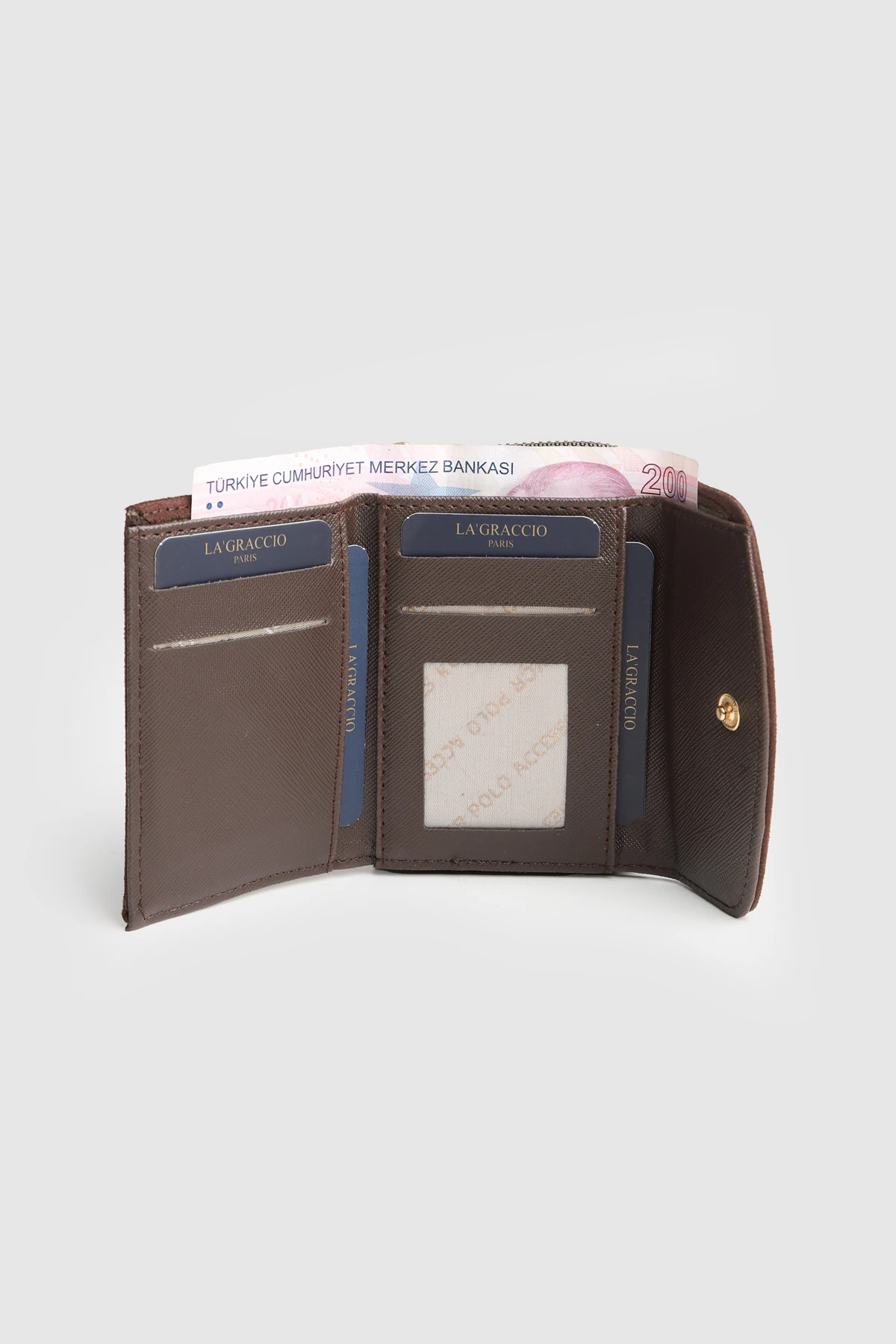 La'Graccio Paris Kadın Cavie Süet Kullanışlı Cüzdan - Taba Süet