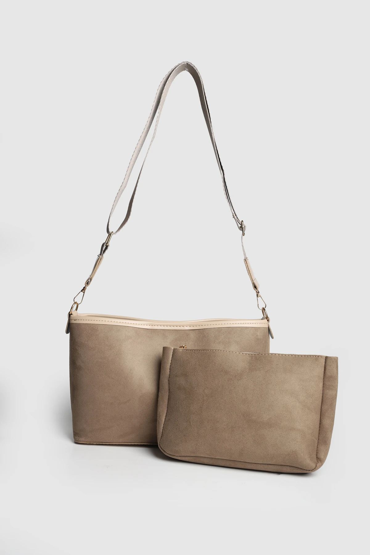 Lagraccio Paris Kadın Aline Süet Makyaj Çantalı El Ve Askılı Çanta