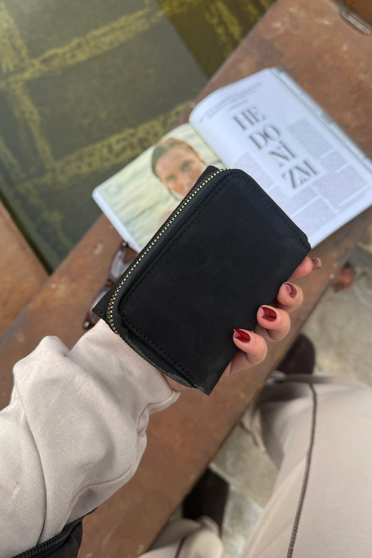 La'Graccio Paris Kadın Cavie Süet Kullanışlı Cüzdan