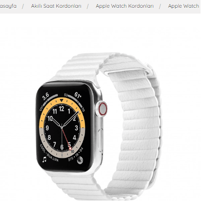 Apple Watch Uyumlu 7 6 5 4 3 2 Seri 42 / 44 / 45 mm Manyetik Baklalı Model Deri Kayış Kordon