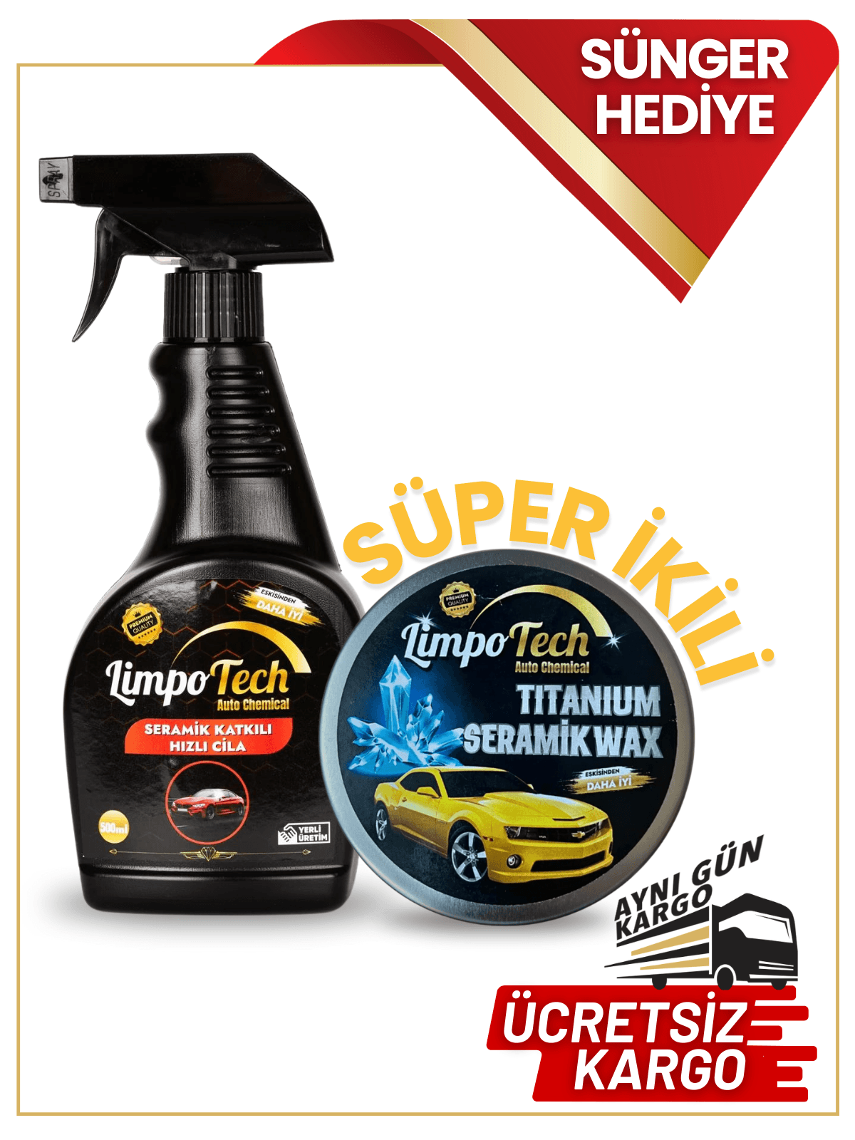 LİMPOTECH TITANIUM SERAMİK  Wax 150 Ml /seramik Katkılı Hızlı Ve Pratik Cila 500ML  waxcila