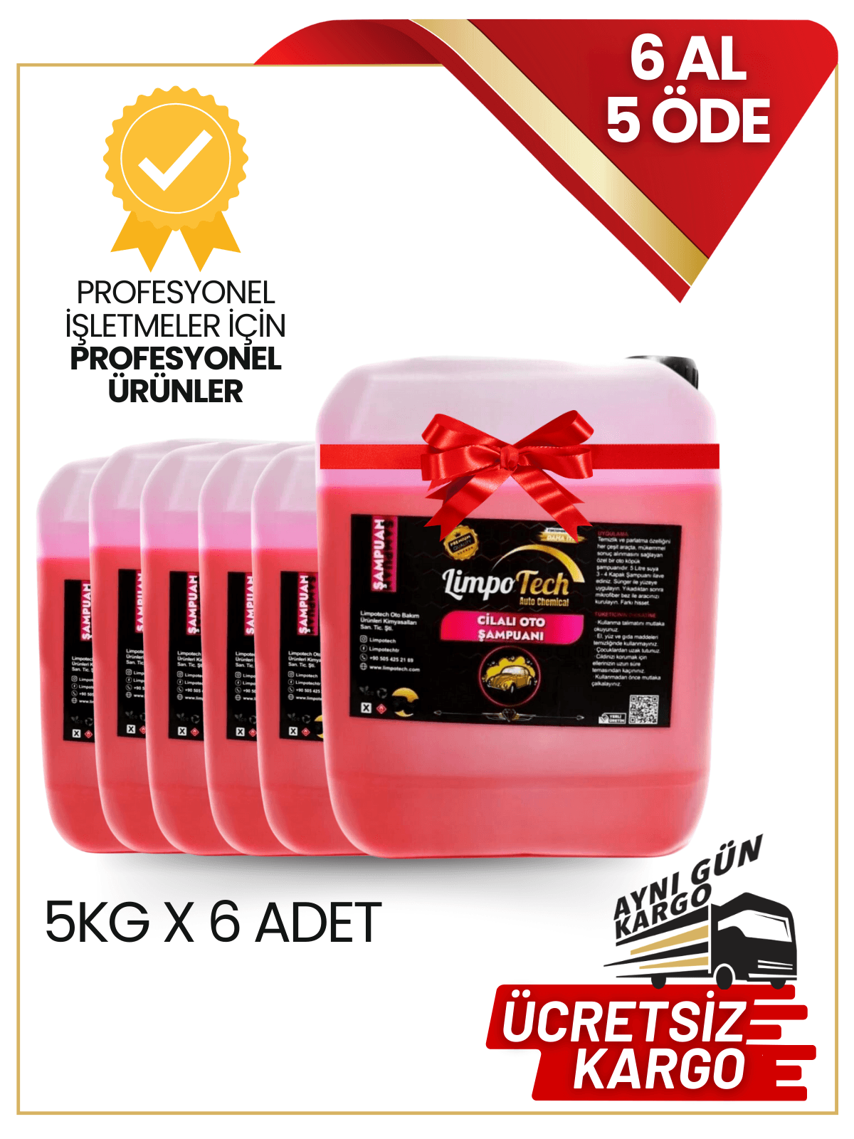 Cilalı Araç-Oto Şampuanı 5 kg x 6 Adet