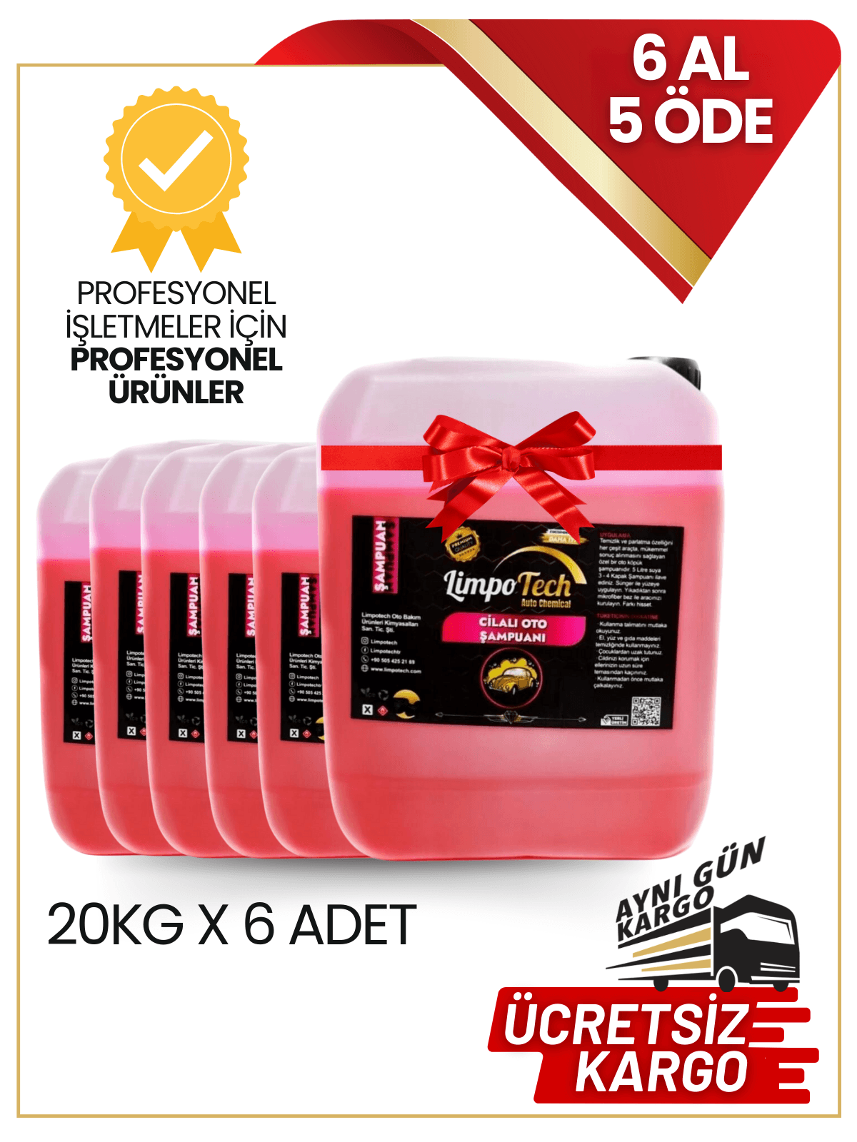 Cilalı Araç-Oto Şampuanı 20 kg x 6 Adet