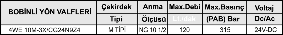NG 10 M TİPİ ÇİFT BOBİN YÖN KONTROL VALFİ 24 DC - Dars