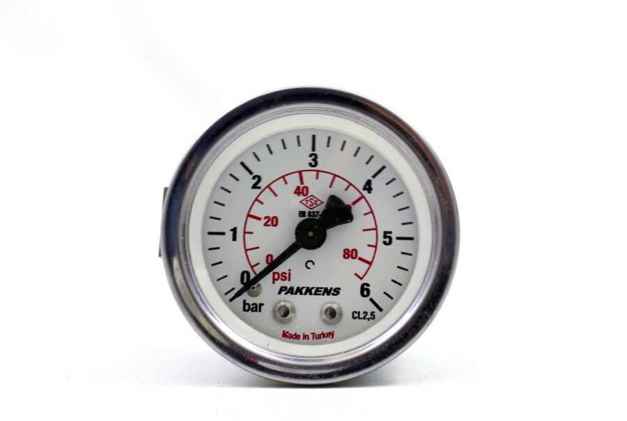 Pakkens 0-6 Bar 63 mm Arkadan Bağlantılı Panotipi Kuru Manometre G 1/4 inç
