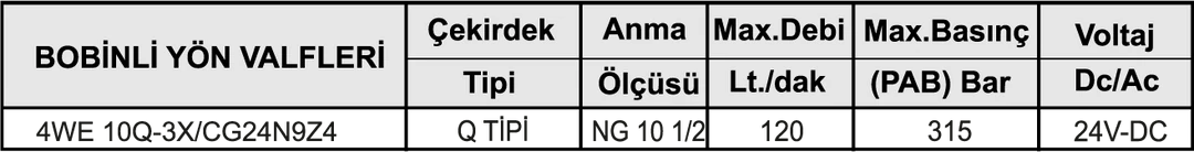NG 10 Q TİPİ ÇİFT BOBİN YÖN KONTROL VALFİ 24 DC - Dars