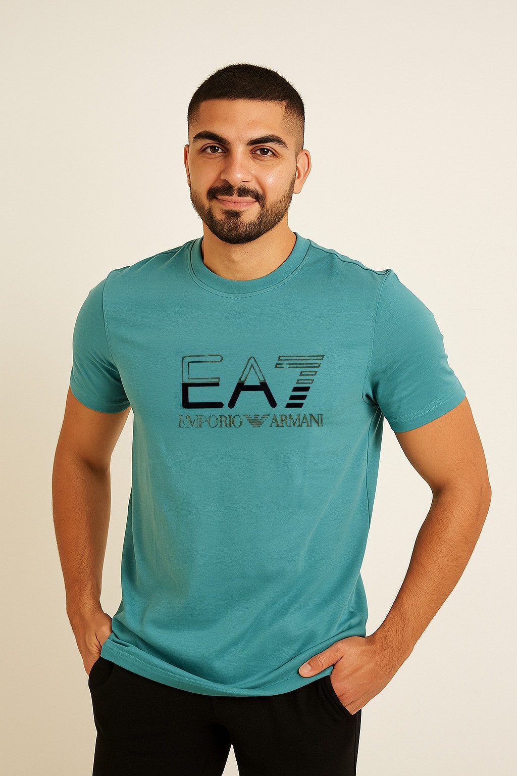 Emporıoo Bisiklet Yaka T-Shirt Yeşil