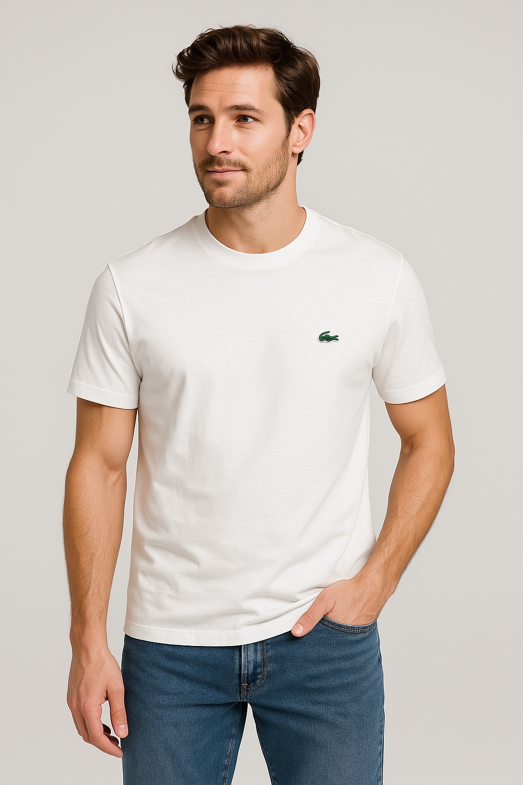 Lacco Bisiklet Yaka T-Shirt Beyaz