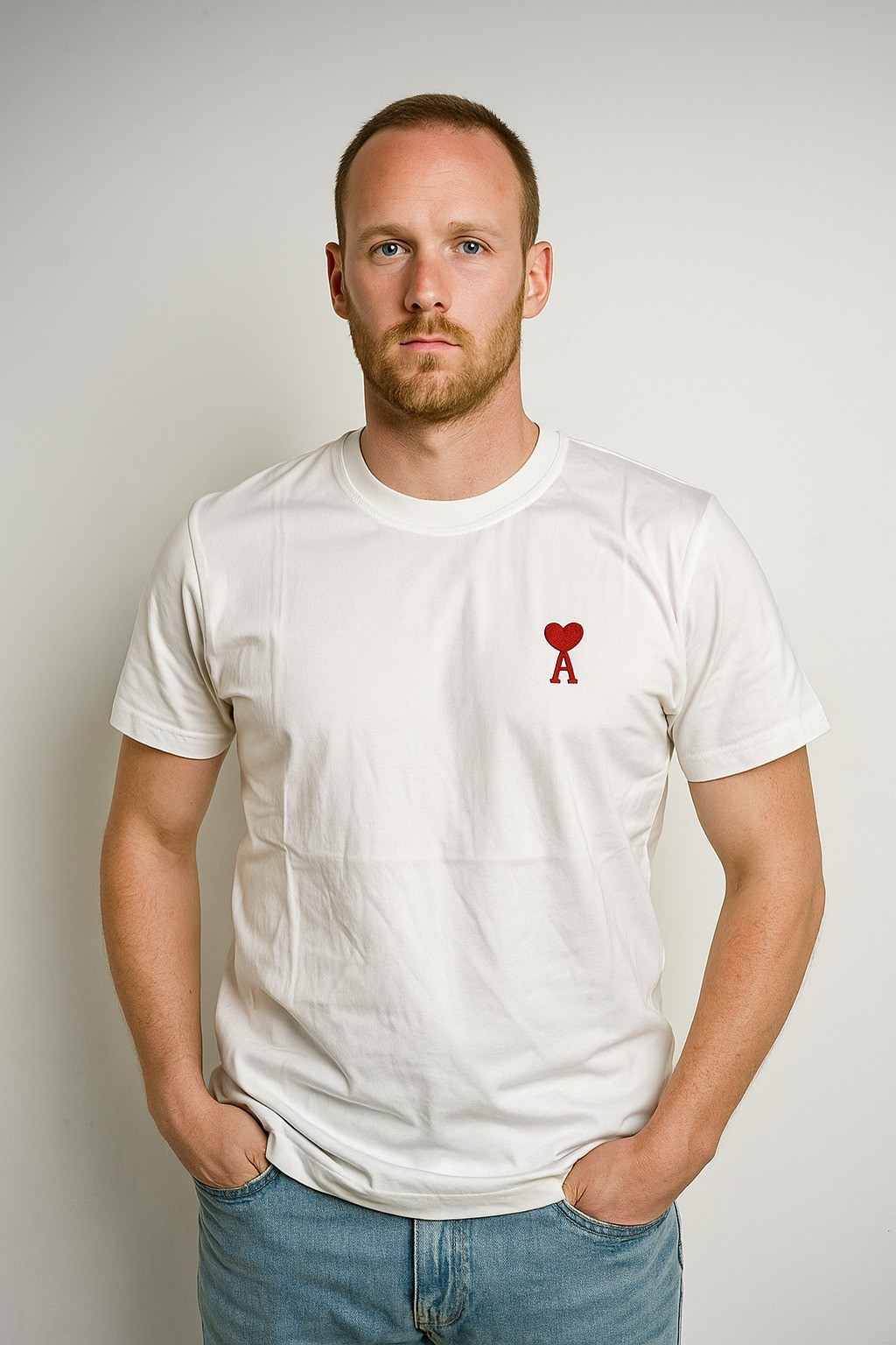 Amii Bisiklet Yaka T-Shirt Beyaz