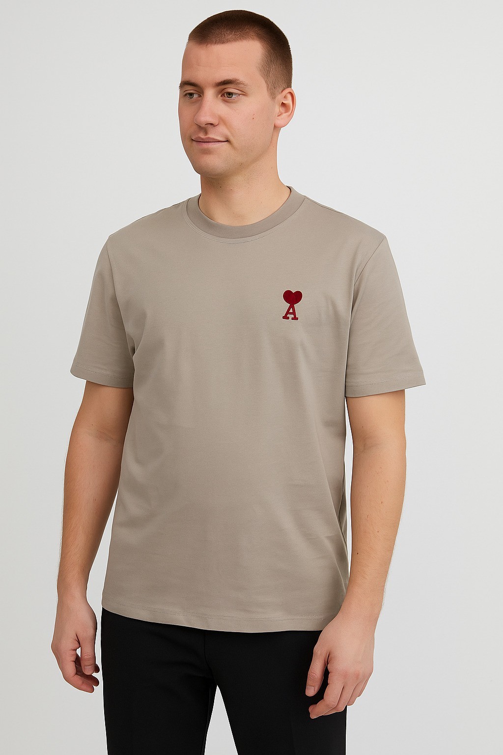 Amii Bisiklet Yaka T-Shirt Gri