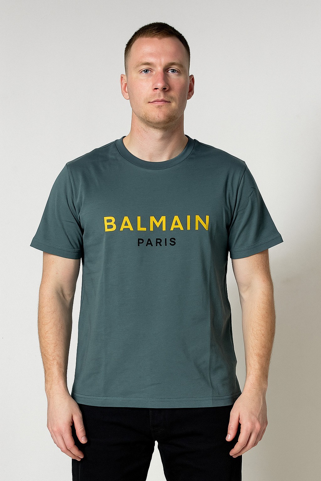 Balmain  Bisiklet Yaka T-Shirt Yeşil