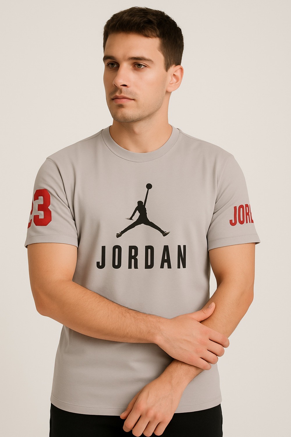Jordon Baskılı T-Shirt Gri
