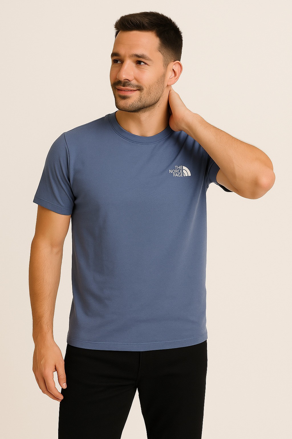 Thenorthface Pamuk Penye Bisiklet Yaka T-Shirt İndigo