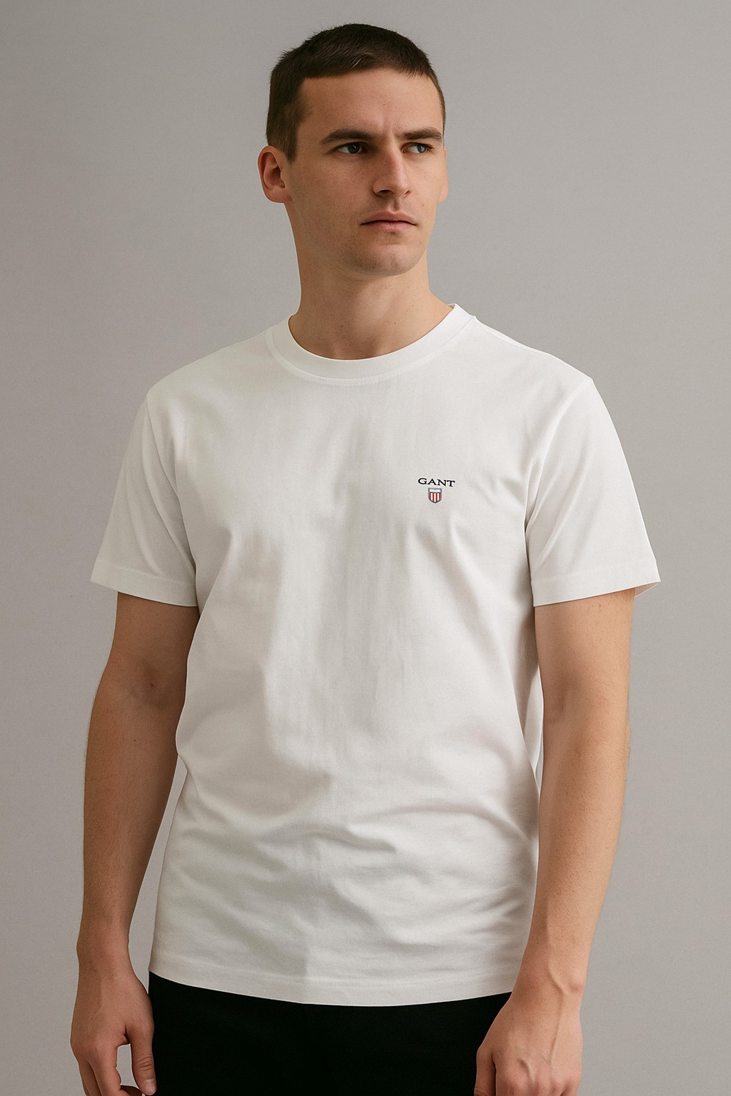 Gantt Bisiklet Yaka Tshirt Beyaz