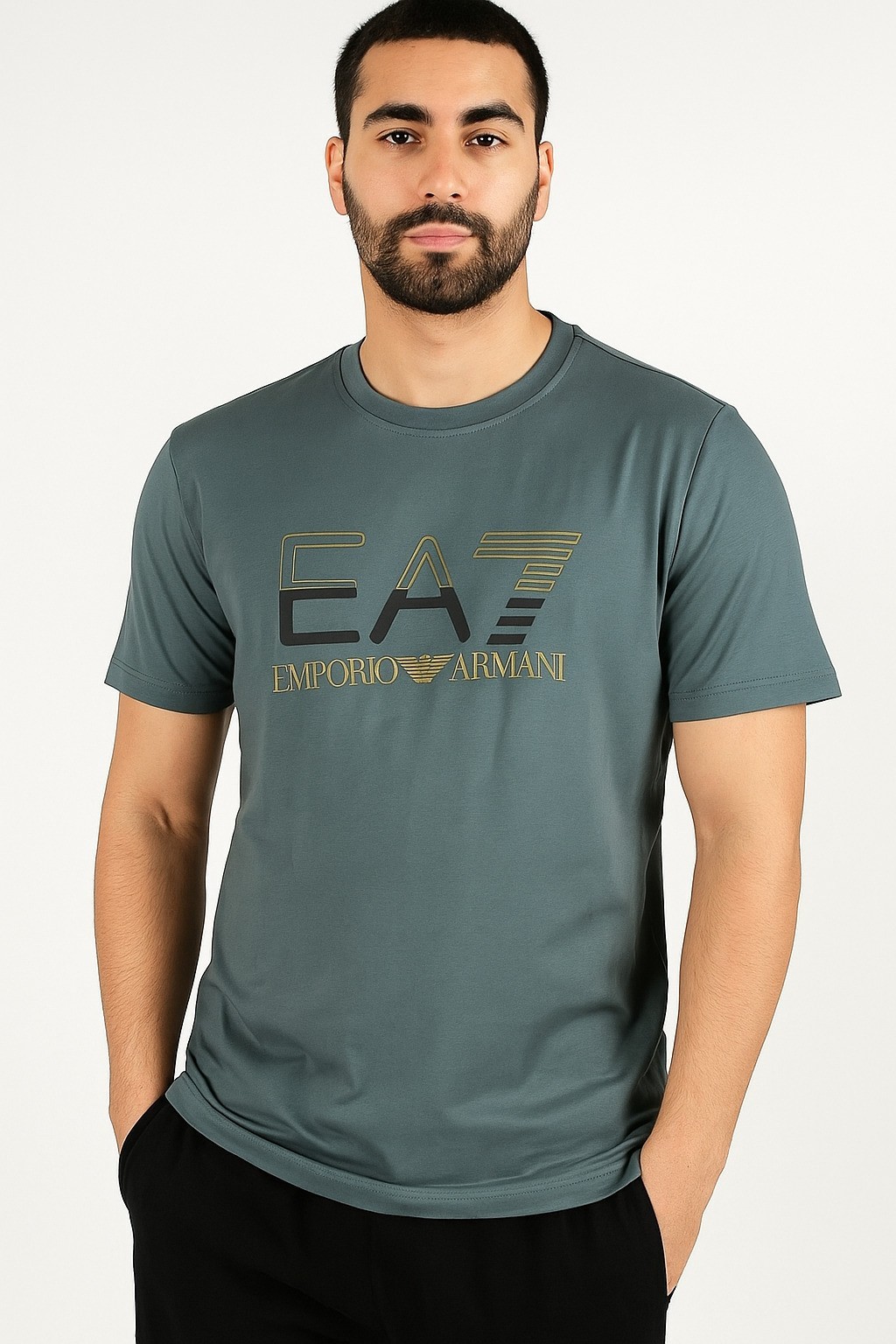 Emporıoo Bisiklet Yaka Tshirt Gri