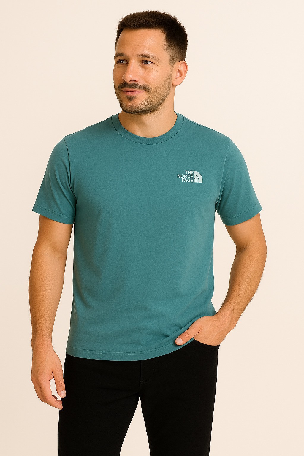 Thenorthface  Pamuk Penye Bisiklet Yaka T-Shirt Çağla Yeşili