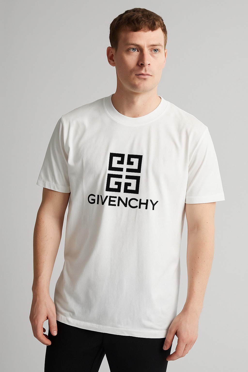 Given 4K Motif Cotton T-Shirt Beyaz