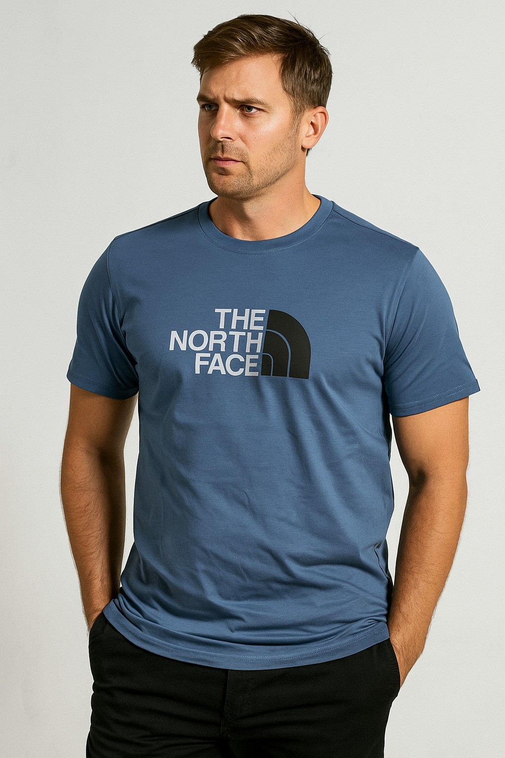 Thenorthface Bisiklet Yaka T-Shirt Mavi