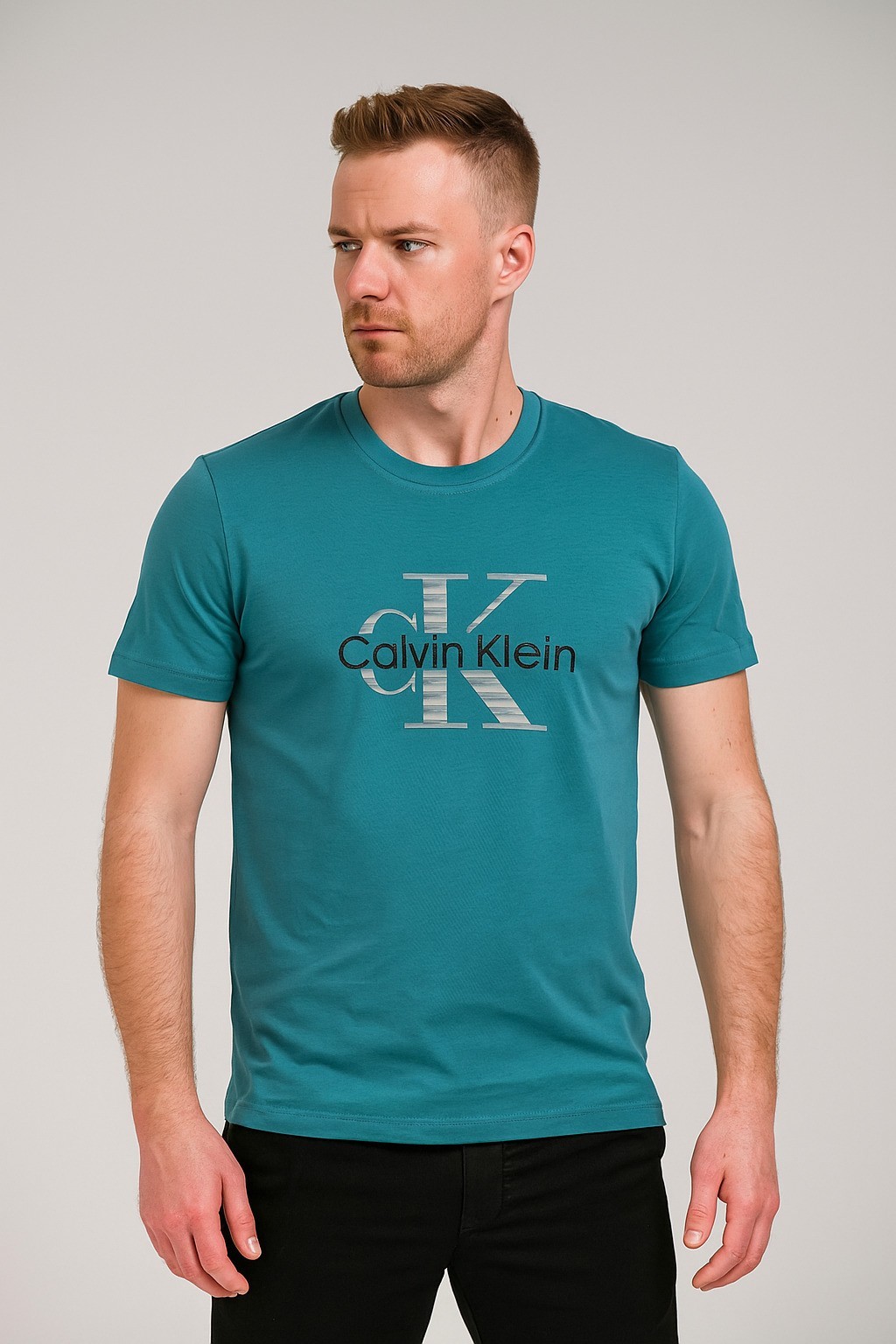 Calvinklein Bisiklet Yaka T-Shirt Çağla Yeşili