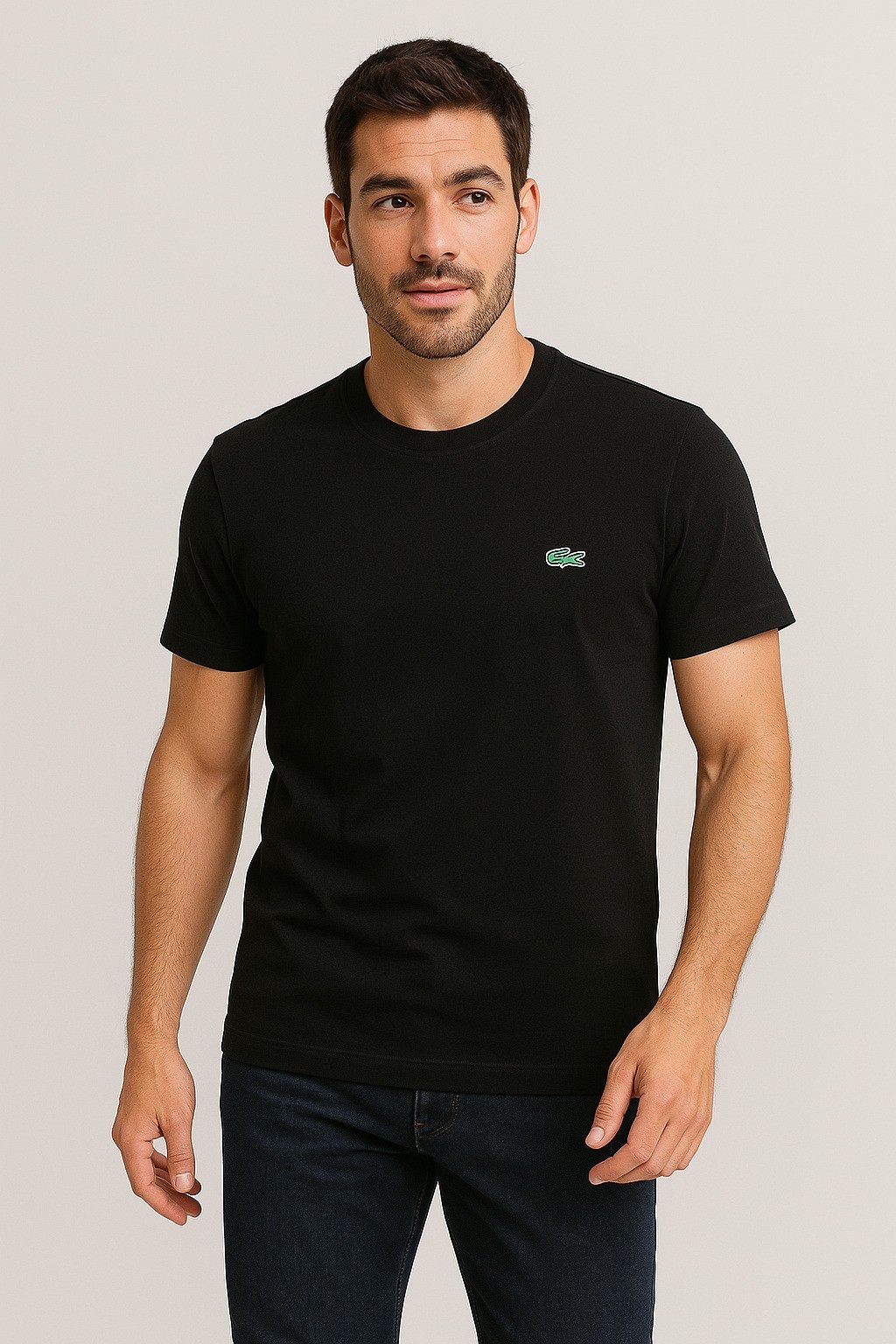 Lacco Bisiklet Yaka T-Shirt Siyah