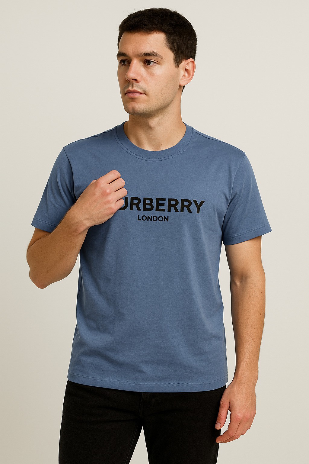 Burb Bisiklet Yaka T-Shirt İndigo