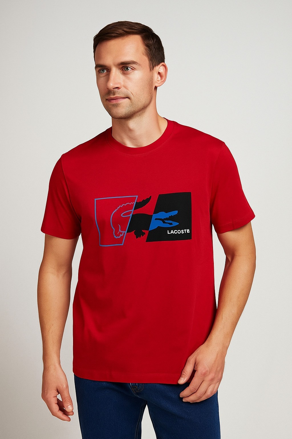 Lacco Bisiklet Yaka Ddf Baskı Kırmızı T-Shirt