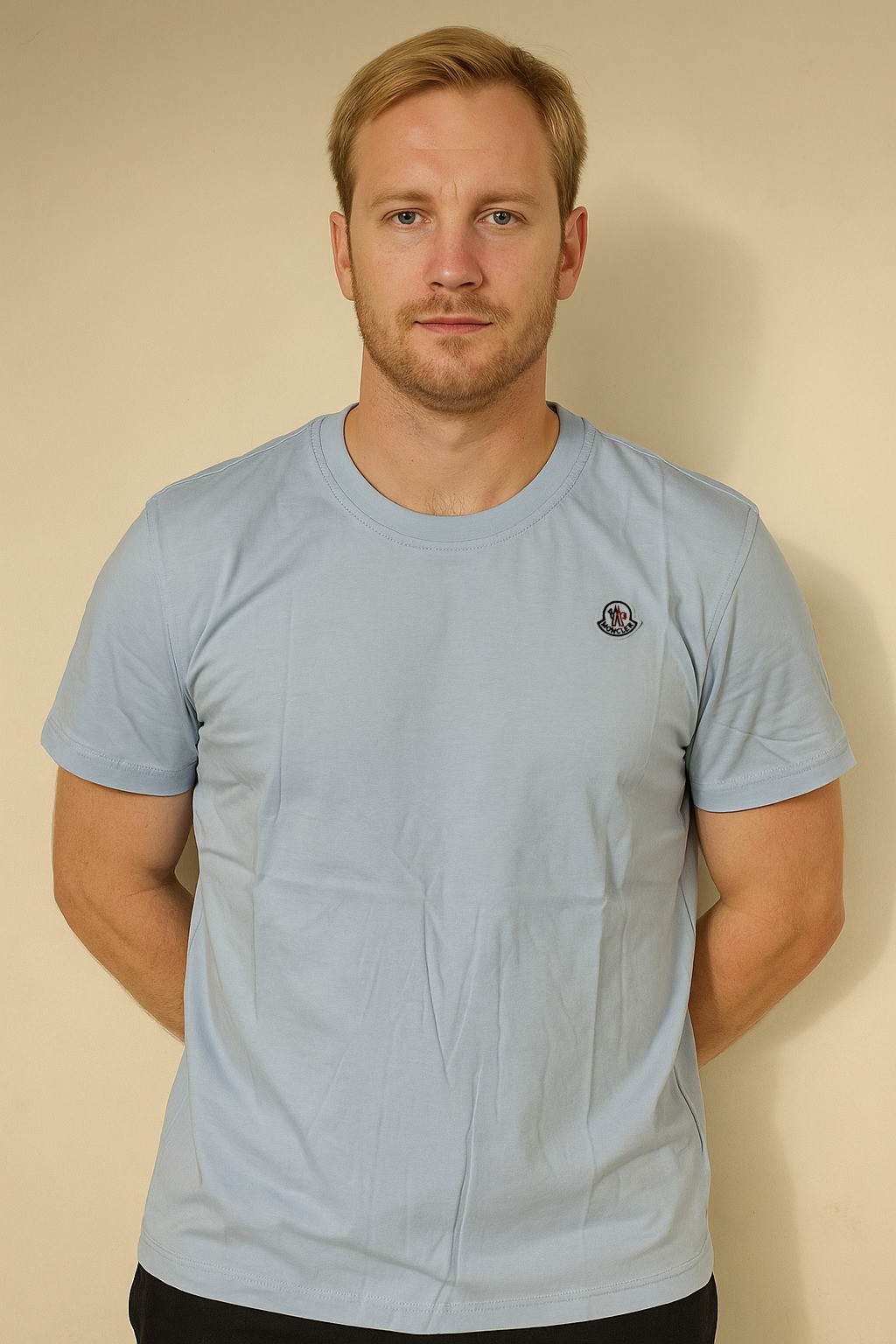 Monc Bisiklet Yaka T-Shirt Bebe Mavisi