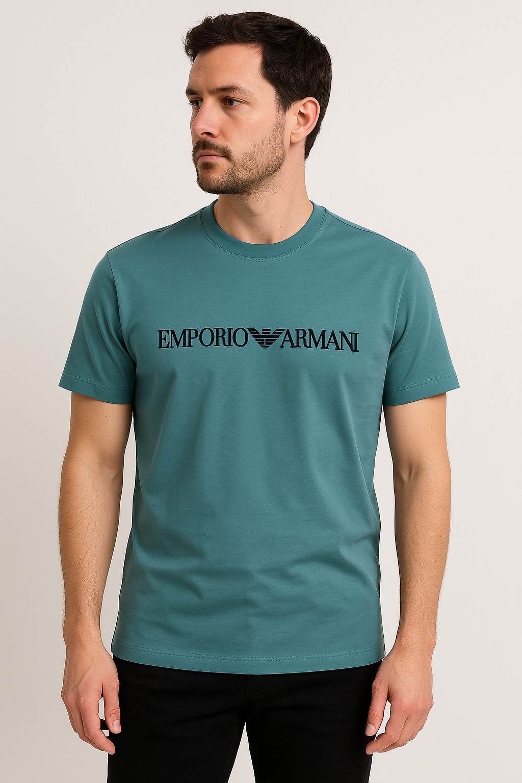 Emporıoo Bisiklet Yaka Tshirt Çağla Yeşili