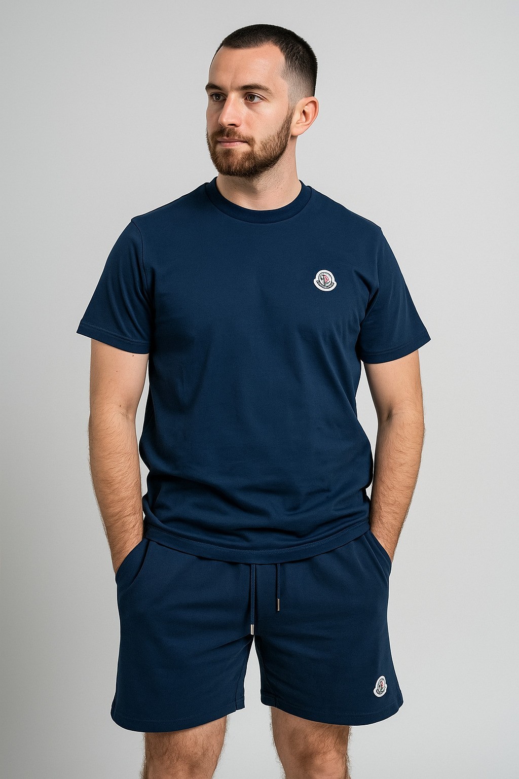 Monc Şortlu Takım Clasic Düz Navy Blue