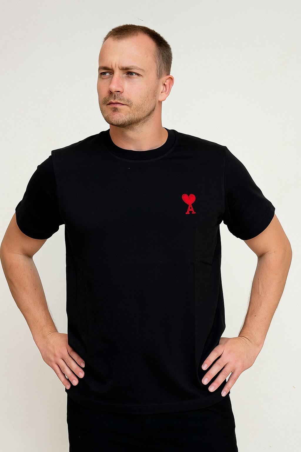 Amii Bisiklet Yaka T-Shirt Siyah