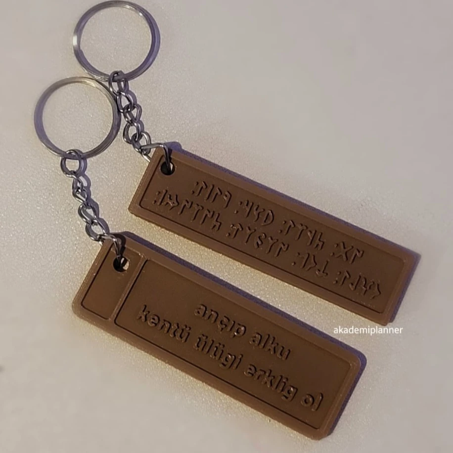 Orhon Yazıtları kişi oglı kop ölgeli törümiş AKEYDEMİK Anahtarlık Charm Aksesuar