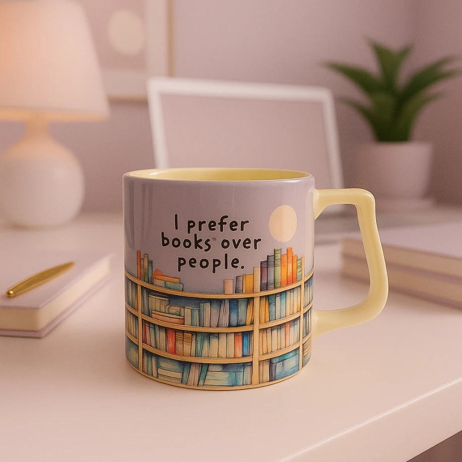 İnsanlardan çok kitapları tercih ederim Kupa