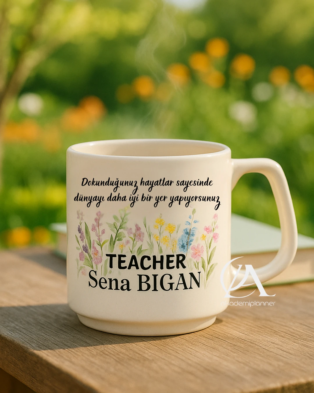 Öğretmenin Adı Yazılı Dokunduğunuz hayatlar sayesinde dünyayı daha iyi bir yer yapıyorsunuz 24 Kasım Öğretmenler Günü Hediyelik Kupa Bardak