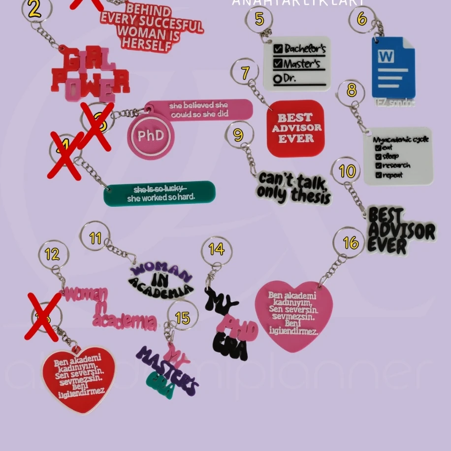 AKEYDEMİK akademiplanner ANAHTARLIKLARI